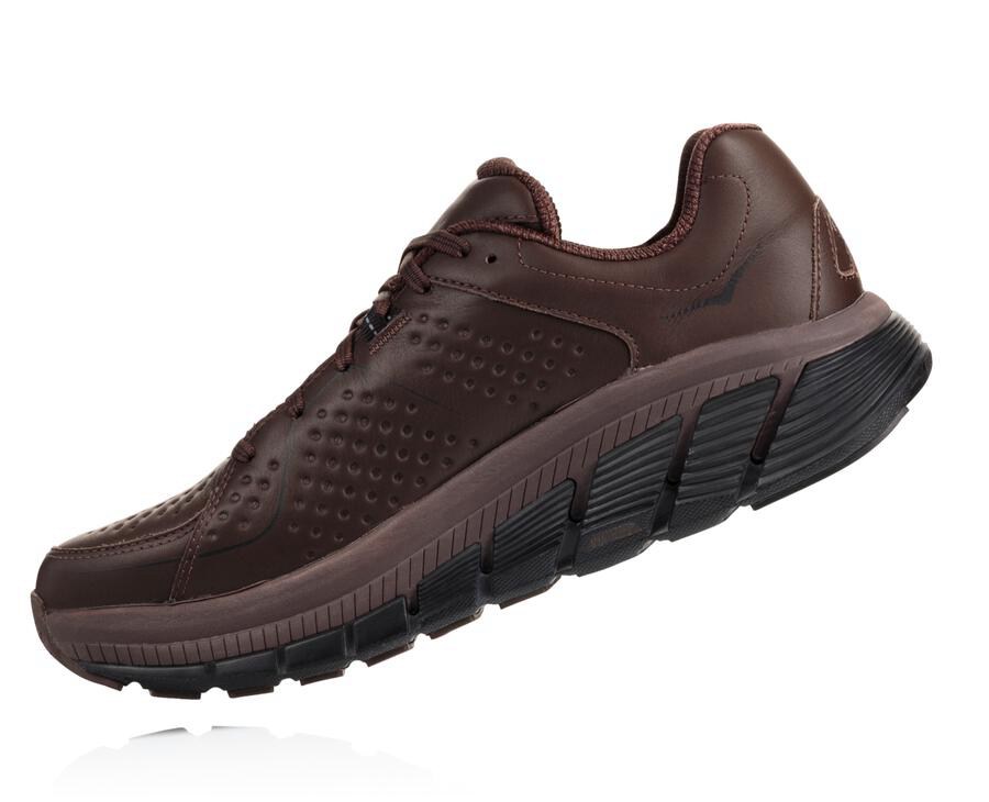 Hoka One One Koşu Ayakkabısı Erkek Kahverengi - Gaviota Deri - CB7139208